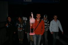 Polish people, also from the train, hangling around with us