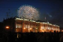 St Petersburg fireworks over Winter Palace